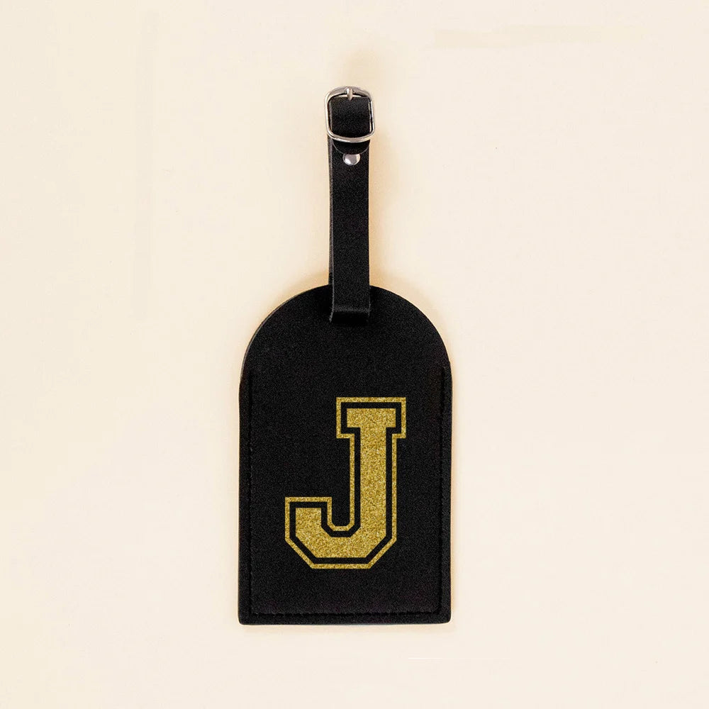 Vintage Initial Print Women PU Leather Luggage Tag Suitcase Label Baggage Boarding Bag Tags Travel Neceser Accessorie Best Gift