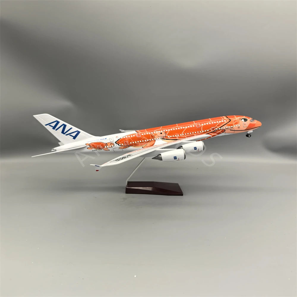 1:160 47CM Japan Air ANA Toys Airbus A380 Model Plane Cartoon Sea Turtle Airlines Diecast Airplane Aircraft for Decoration