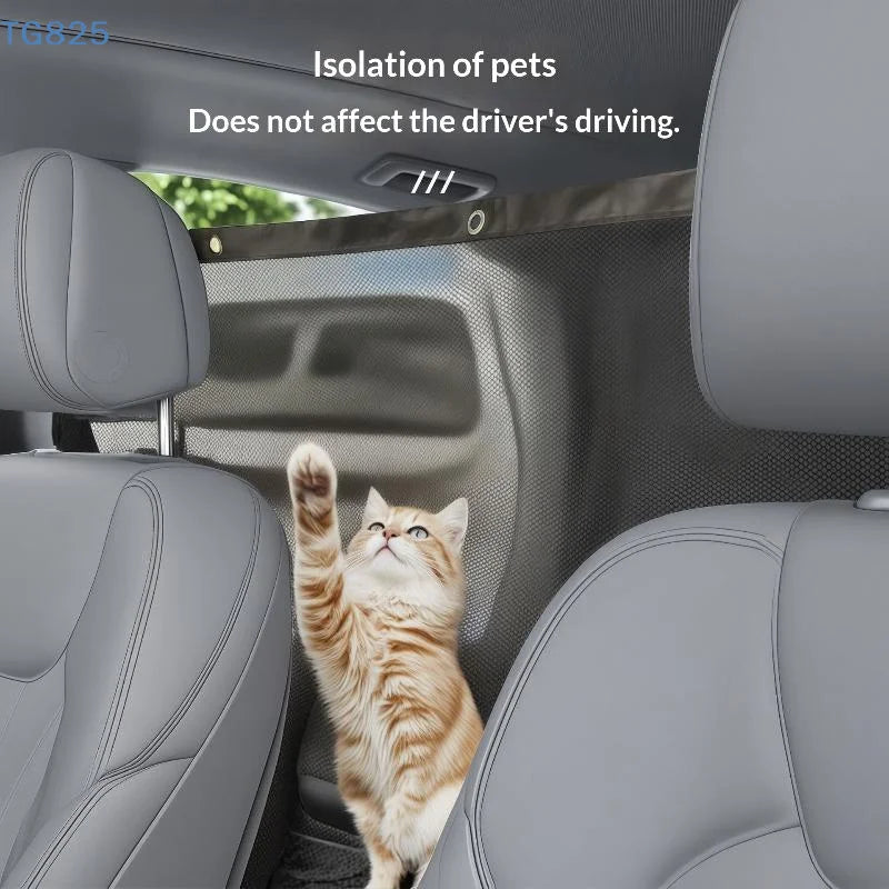 【AN】【AN】Car Pet Barrier Net Dog Safety Isolation Net For Vehicles Universal Fit Breathable Mesh Pet Travel Barrier For Back Seat