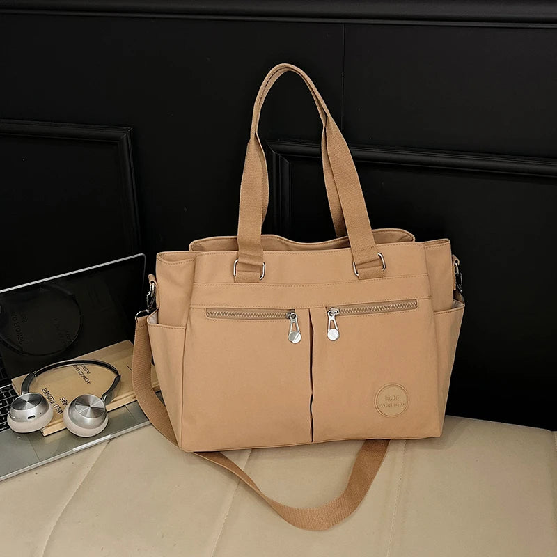 Nylon Solid Zipper Large Capacity Casual Tote Bag Multifunctional Durable Crossbody Bags Sweet Daily Commute Versatile Bags