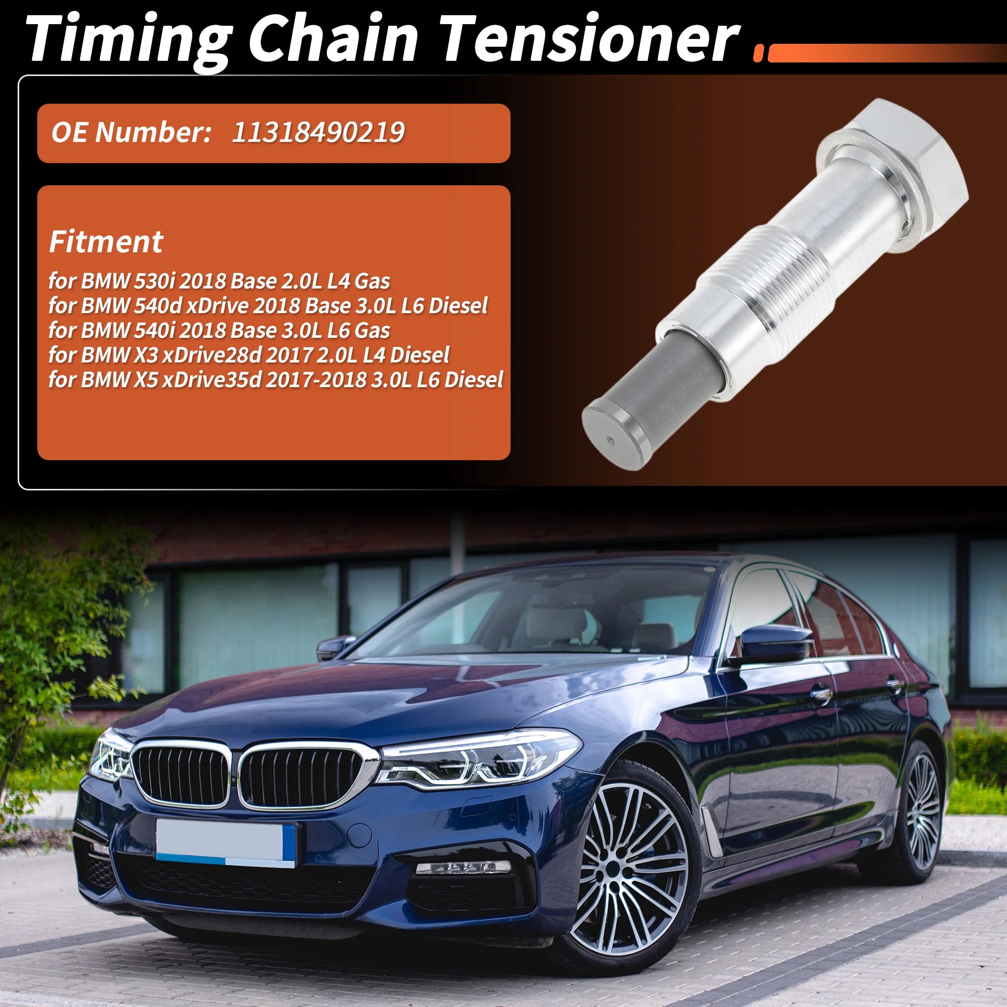 UXCELL No.11318490219 Timing Chain Tensioner W/ Seal Ring for BMW E81 E82 E87 E88 X3 X5