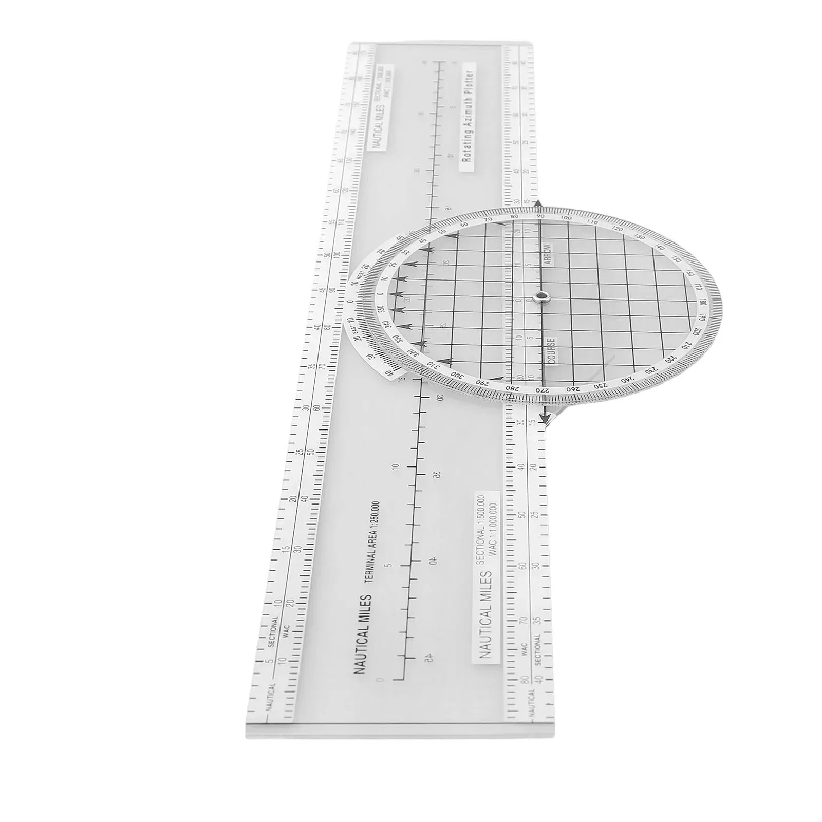 33.6*11.1cm Plotter Aviation Slide Ruler Aerial Plotter Azimuth Rotation Slide Ruler Navigation Engineering Ruler Tools Parts