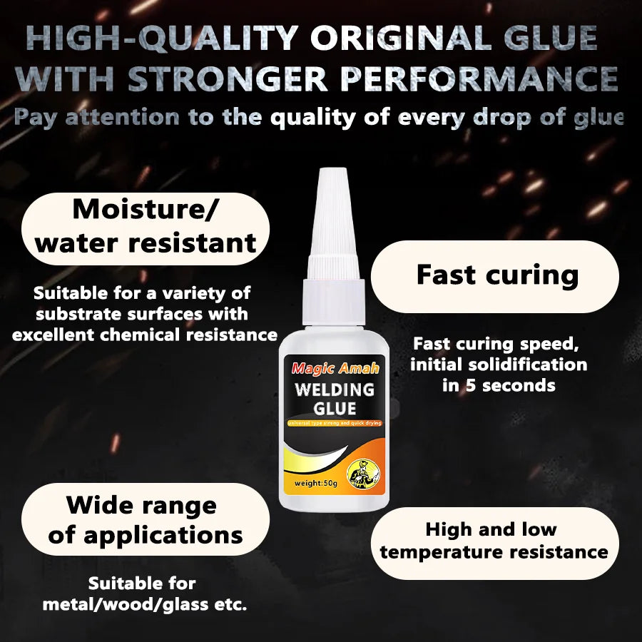 1/4PCS Welding Glue Strong Bonding Instant Drying Adhesive Instead of Welding for Metal Plastic Ceramic Wood Repair