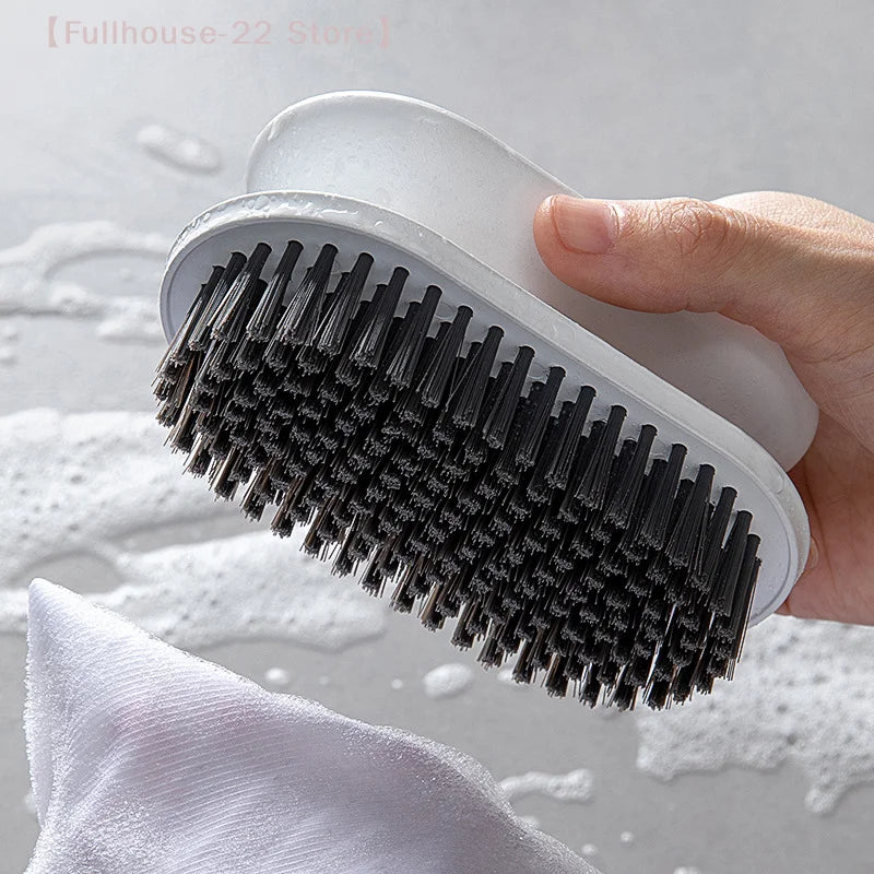Portable Plastic Handle Cleaning Brush, Soft Bristle Laundry Clothes Shoes Scrub Brush, Household Scrubbing Brush