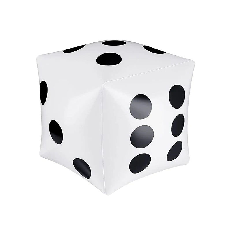 13.7 Inch Jumbo Inflatable Dice by Novelty White and Black Giant Dice for Indoor and Outdoor Broad Game