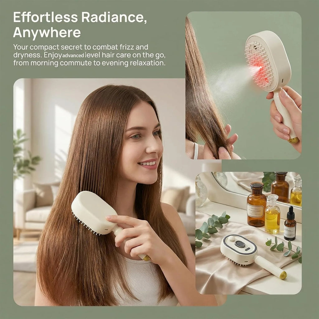 Electric Steam Hair Brush Comb & Mist Function Simultaneously Stronger Ion Technology Less Breakage No Residue for Beautiful Hai