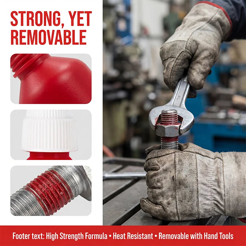 10ml Anaerobic Screw Adhesive, Anti-Slip and Anti-Loosening Sealing Thread Locking Agent, Anti-Slip Joint Sealant, Red Thread Locking Adhesive