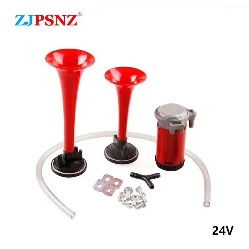 Dual Tone Air Horn Air Pump Electric Horn Super Loud With Compressor For Car Motorcycles Auto Truck Boat 12v 24v Waterproof