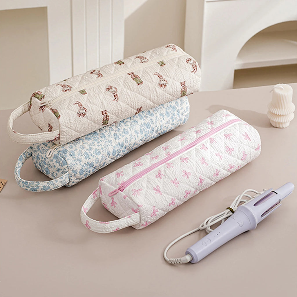 Quilted Hair Air Wrap Dryer Case Zipper Hair Tools Travel Bag Cozy Soft Gifts for Girls Her Mom Friend Sister Bridesmaid