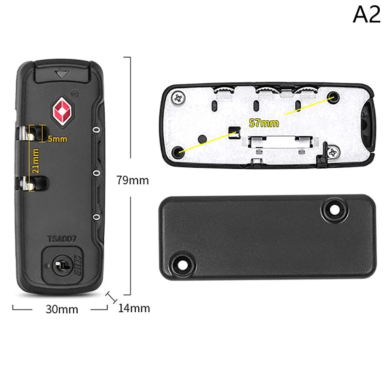 TSA 3 Digit Combination Security Padlock Fixed Password Lock Travel Suitcase Luggage Cabinet Locker Accessory