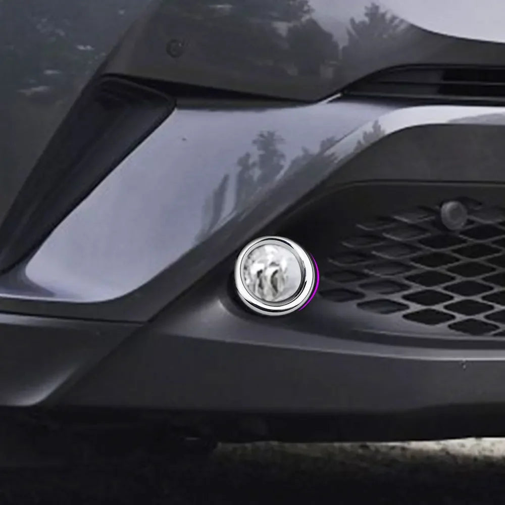 ABS Chrome Fog Light Ring for Toyota C-HR 2016 2017 2018 2019 CHR Bumper Lamp Surrounds Cover