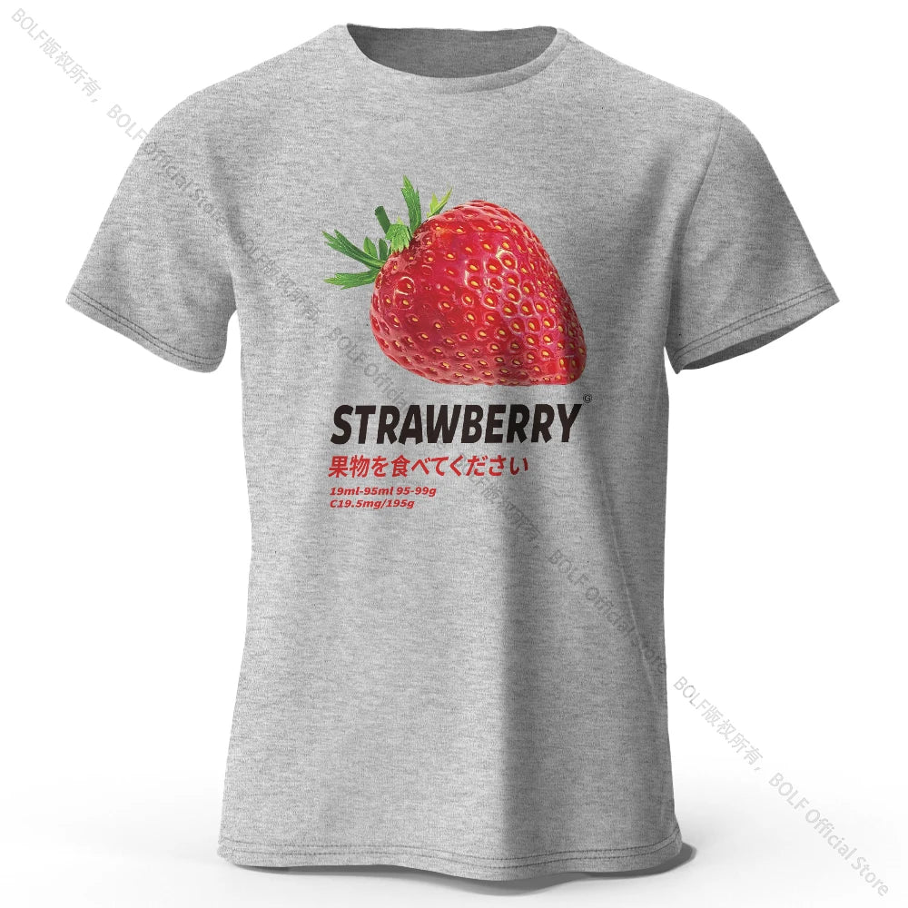 Strawberry Print T-shirt - Cute & Trendy Summer Top for Men Women, Soft & Comfortable Pure Cotton Tee