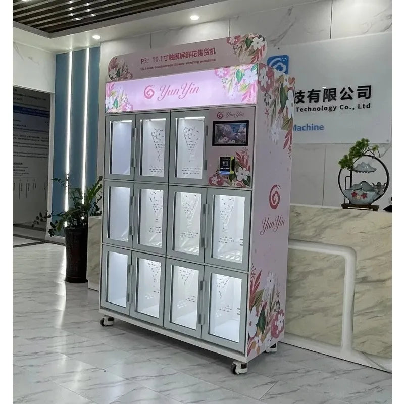 Smart Flower Vending Machine Customized 24 Hours Self Service Equipment For Floral Bouquet Commercial Sale