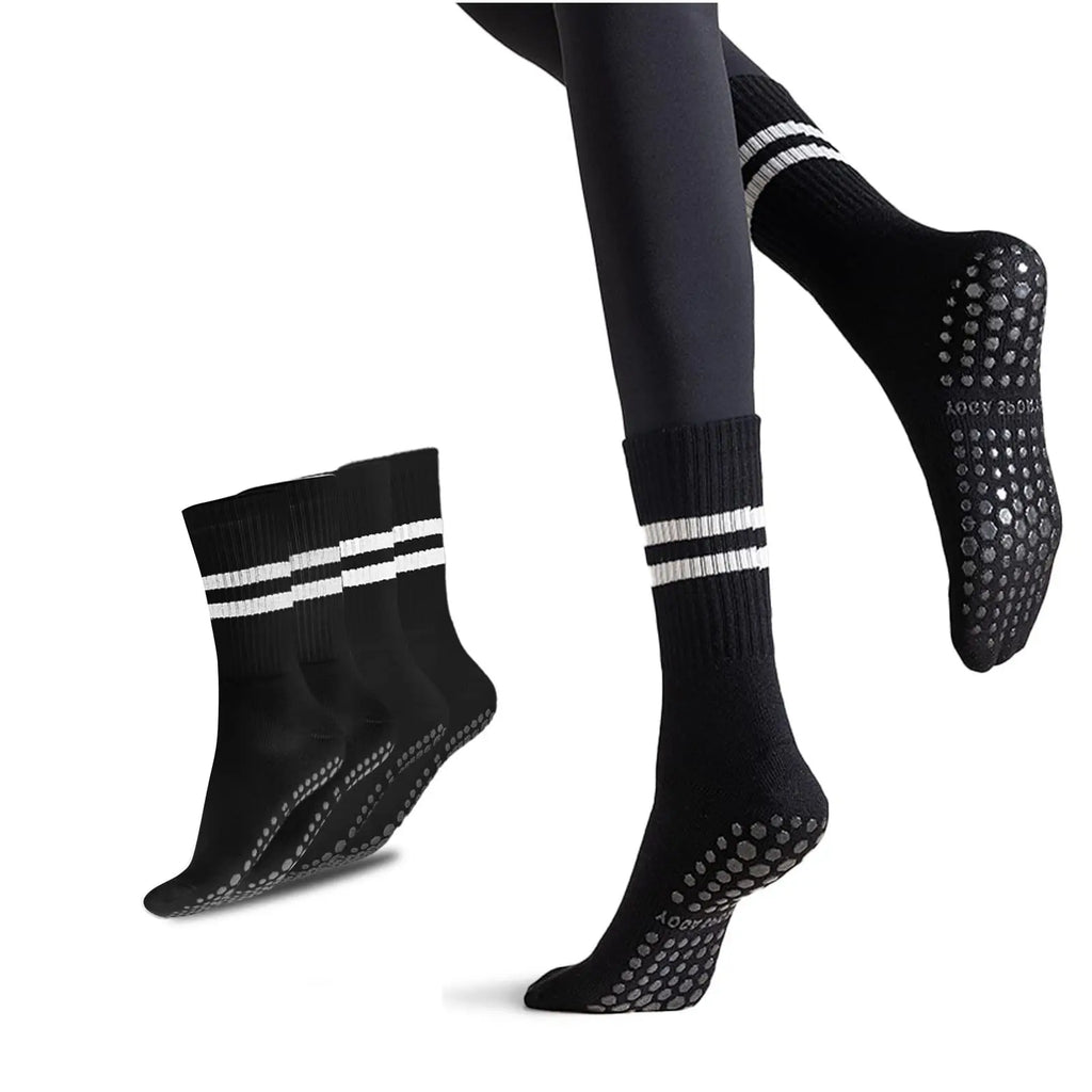 4pairs   Cross-Border Professional Yoga Socks,  Cotton Strapping Silicone Anti-Slip Pilates Fitness Dance Floor Socks