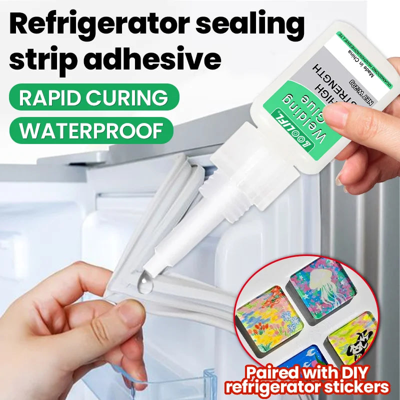 LOOLIFL High-Strength Refrigerator Welding Adhesive Universal Transparent Instant Super Adhesive for Seamless Repair Oily Surfac