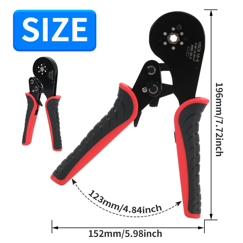 Crimping Pliers Ferrule Sleeves Tubular Terminal Tools HSC8 16-6 Wire Crimper Household Electrical Sets 1200pcs Terminal