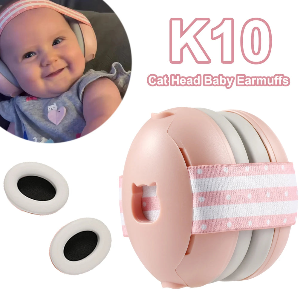 YHKEMA Baby Noise Cancelling Headphones Ear Protection Earmuffs for Infants with Elastic Headband Airplane Travel Baby