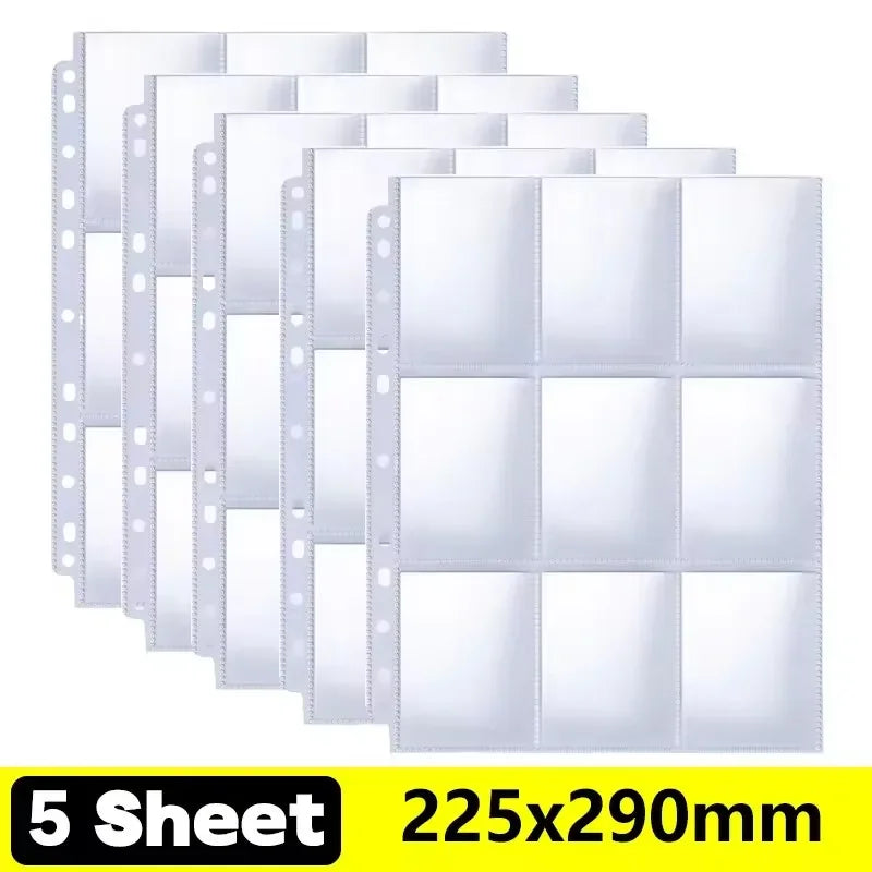 A4 Size 9 Pocket Trading Gaming Card Sleeves Double Side Storage Album Binder Pages Card Collection Holders Idol Photo Albums