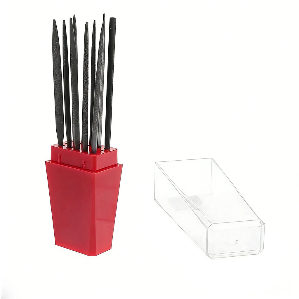 10Pcs Precision Needle File Kit 140mm, Assorted Shapes Mini Files for Metal/Wood/Plastic Detailing, Ergonomic Steel Handle