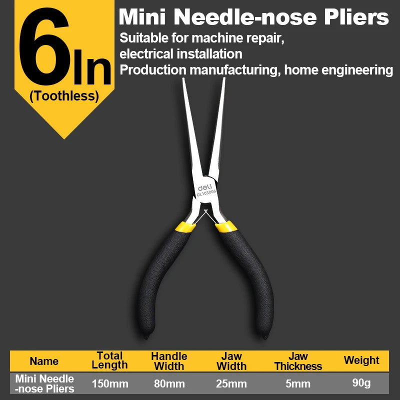 7Pcs Mini Pliers High Carbon Steel Precision Needle Nose Wire Cutter Jewelry Model Assembly Electronics Repair Professional Tool