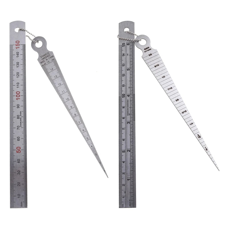 Stainless Steel Welding Taper Metal Welding Taper Feeler Gauge Ruler Hole Inspection Tool 1-15mm 1-15cm 2 Pcs Drop Shipping