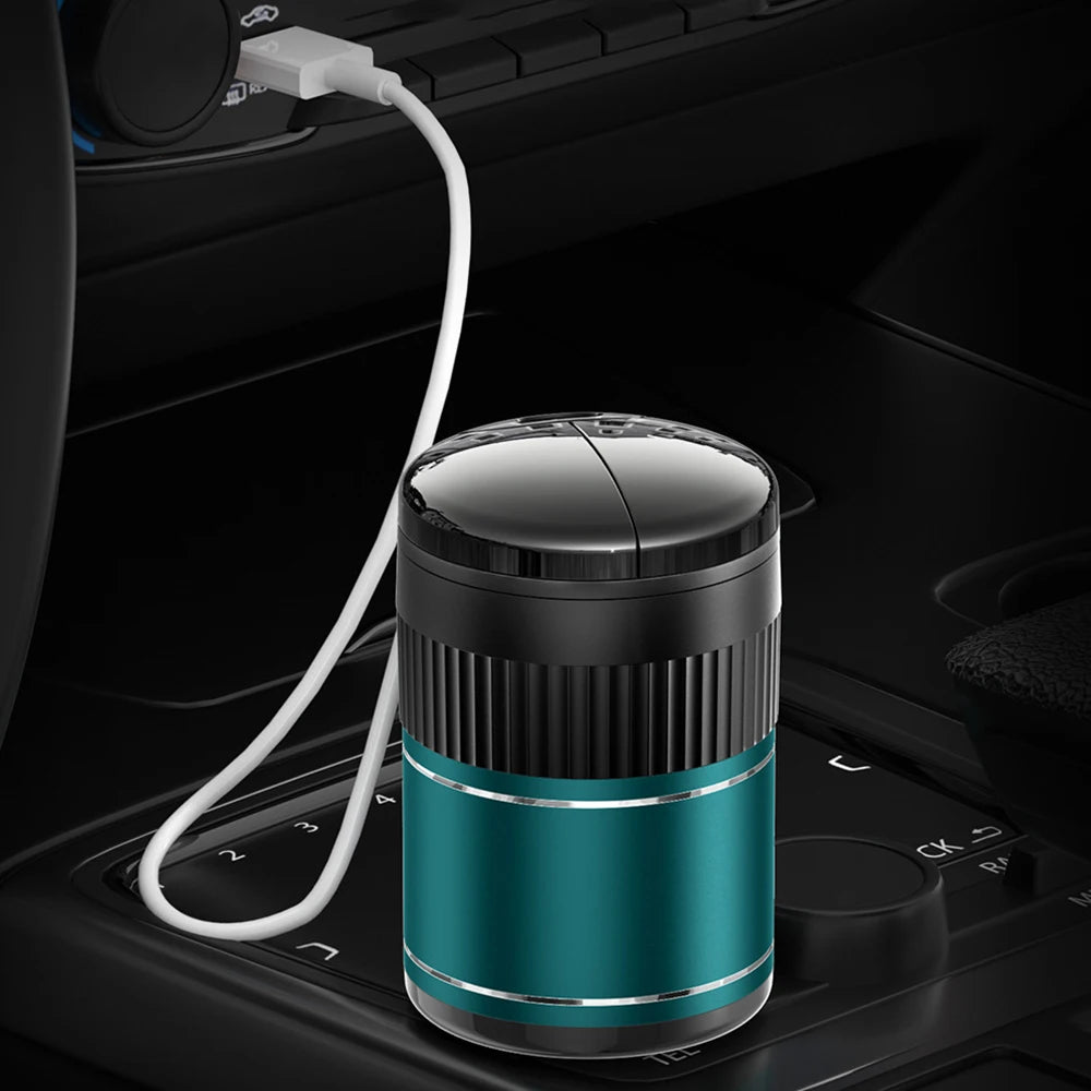 Smart Vehicle-Mounted Ashtray Infrared & Touch Sensing One-Click Open-Close Dual-Use for Car & Home Flame-Retardant Metal Liner