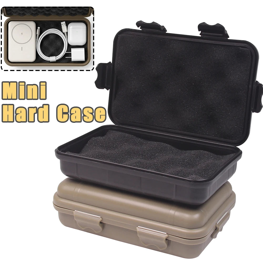 15x10x5CM Compact Hard Shell Case with Foam Padding Portable EDC Utility Box for Tactical Gear, Outdoor Gadgets & Fishing Tackle