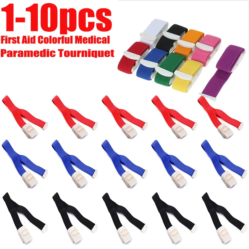 1pcs~10pcs First Aid Colorful Medical Paramedic Tourniquet Quick Release Buckle Outdoor Sport Emergency For Medical Nurse Use