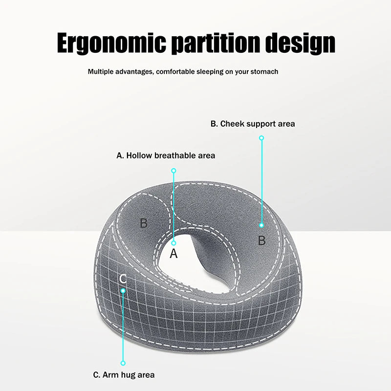 Adjustable Face Cradle Pillow Massage Table Memory Foam Salon Face Rest Hole Professional Spa Facial Bed Pillow Prone Position