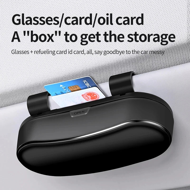 Car Glasses Box Portable Car Sunglasses Holder Car Driving Glasses Holder Eyeglass Case Sun Visor  Multifunctional Storage Box