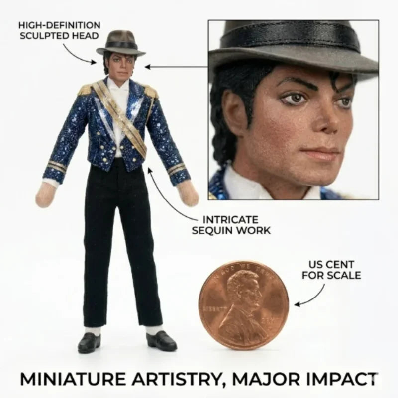 Michael Jackson Cosplay Prop Doll Plush Figure Abstract Joint Mobility Dolls Soft Stuffed Room Decoration Props Collection Gift