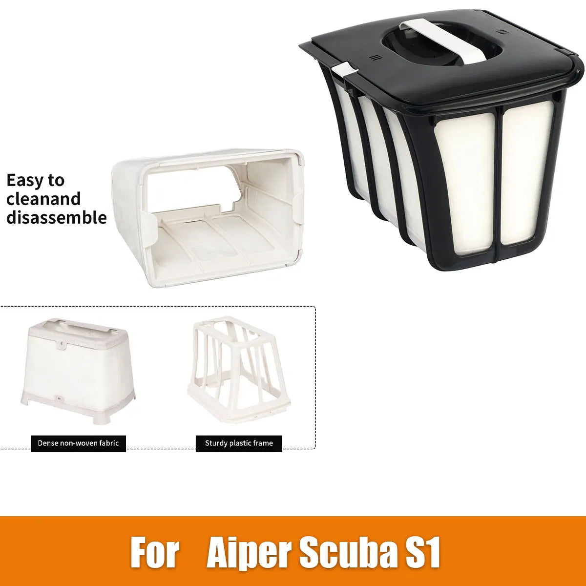 Ultra Fine Filter Basket Cloth Replacement, Filter Basket Frame, Replacement Cloth for Aiper Scuba S1 and 2026 Swimming Pool Rob