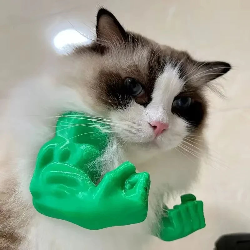 Middle Finger Cat Muscle Arm - 3D Printed Neck Arm Muscle Texture, Fun Pet Accessories, Halloween Cat Accessories
