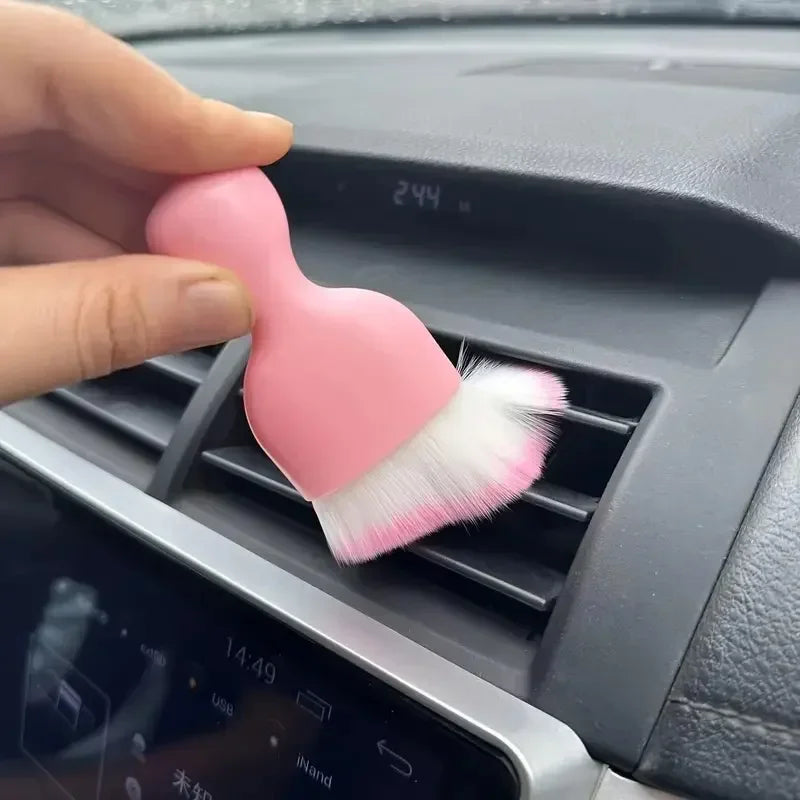 Car Air Conditioning Cleaning Brush Soft Bristle Gap Dust Remover Uses for Vent Slots Interior Dashboard Detailing Tool
