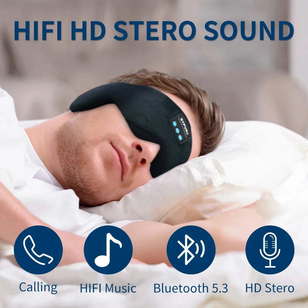 Bluetooth Eye Mask with Headphones for Sleeping Comfortable Bluetooth Sleep Mask with Immersive Headphones for Peaceful Sleep
