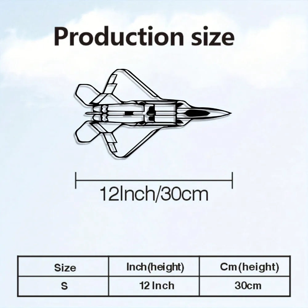 Vintage Powder Coated F-22 Raptor Model - Stylish Fighter Jet Wall Art for Teen's Room, Perfect Aviation Gift