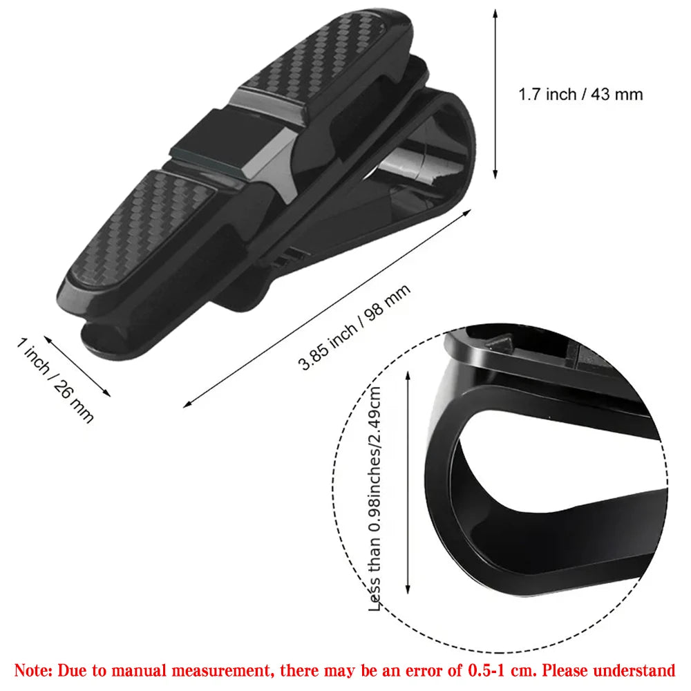 Portable Car Glasses Holder, Multifunctional Car Sun Visor Eyeglass Holder, Vehicle Ticket Holder - Suitable For All Vehicles