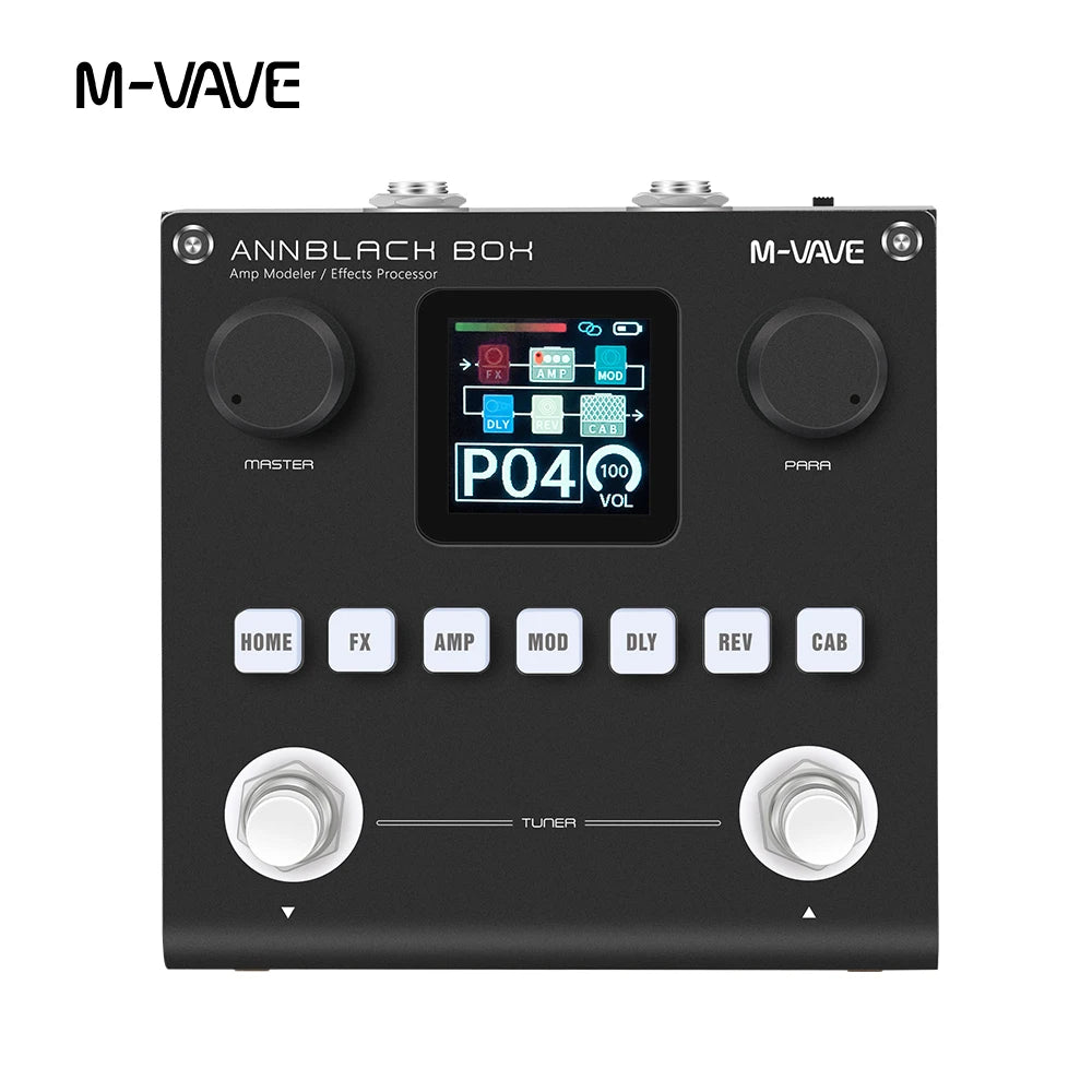 M-VAVE BLACKBOX Multifunctional Guitar/Bass Effect Pedal Effector（Built-in battery）, 80 editable Presets, 6 Effects Modules