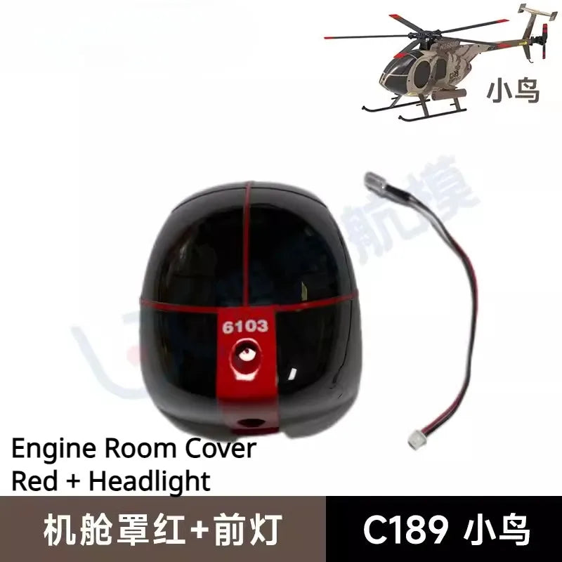 C189 MD500 RC Helicopter Simulation Original Parts Complete Rotor Cap Landing Gear Paddle Engine Room Cover Machine Shell