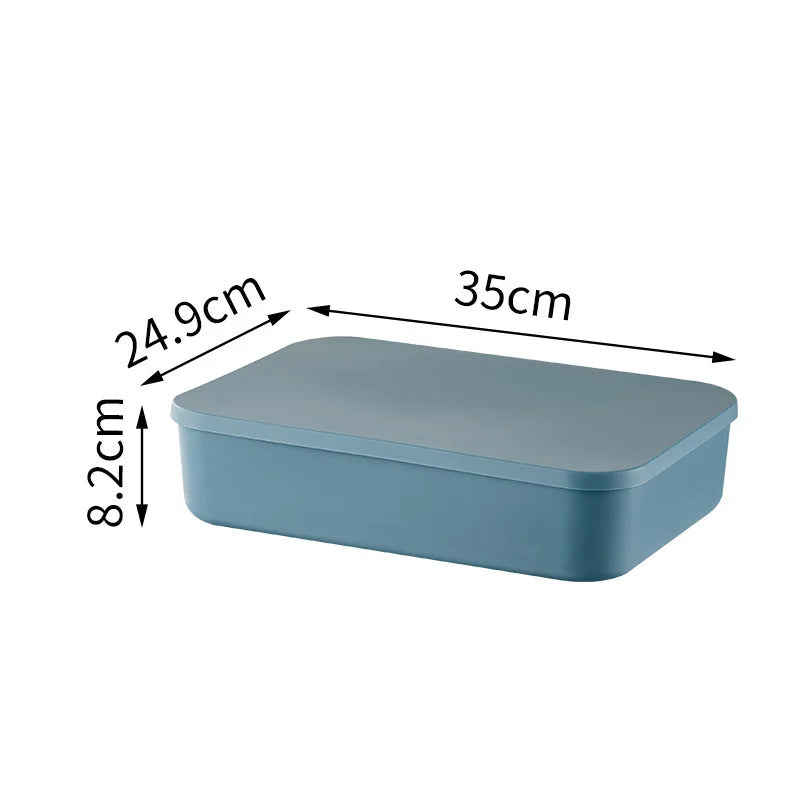 Colorful Plastic Organizers Storage Box With Lid For Toys Underwear Sock Jewelry Lipstick Container Stackable Baskets Bins