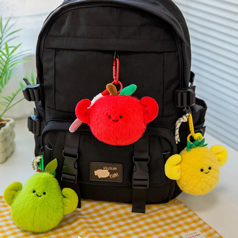 2026 New 12cm Cute Fruit Plush Keychain Avocado Banana Lemon Orange Kiwi Stuffed Doll Bag Pendant Car Hanging Charm Gift