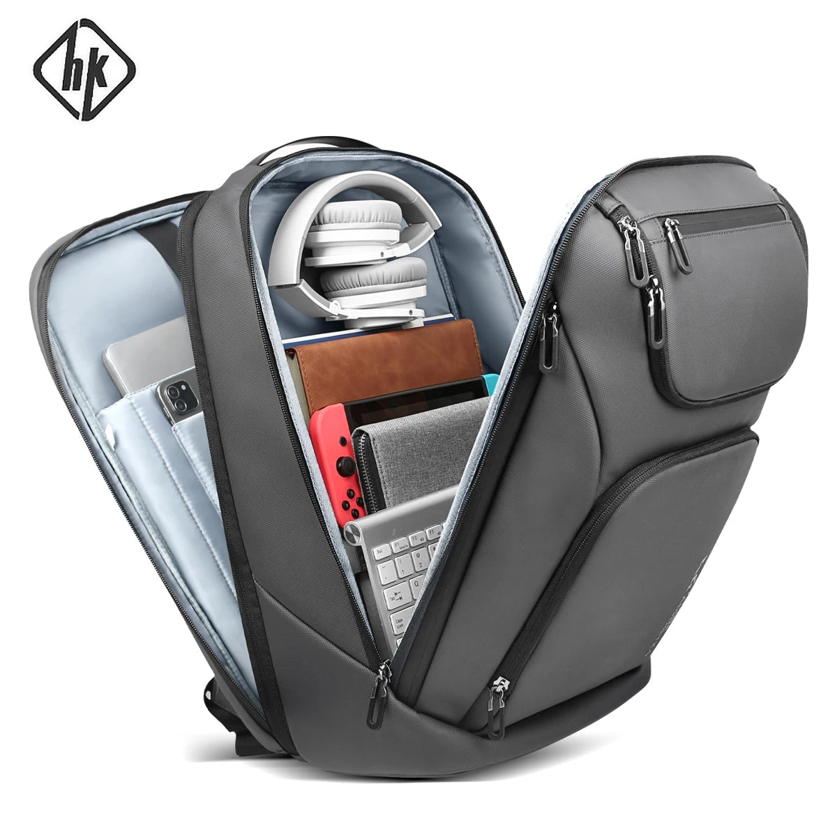 HK Travel Business Backpack for Men Large Capacity 17 Inch Laptop Backpack Multifunctional Anti-Theft Backpack Weekender Daypack
