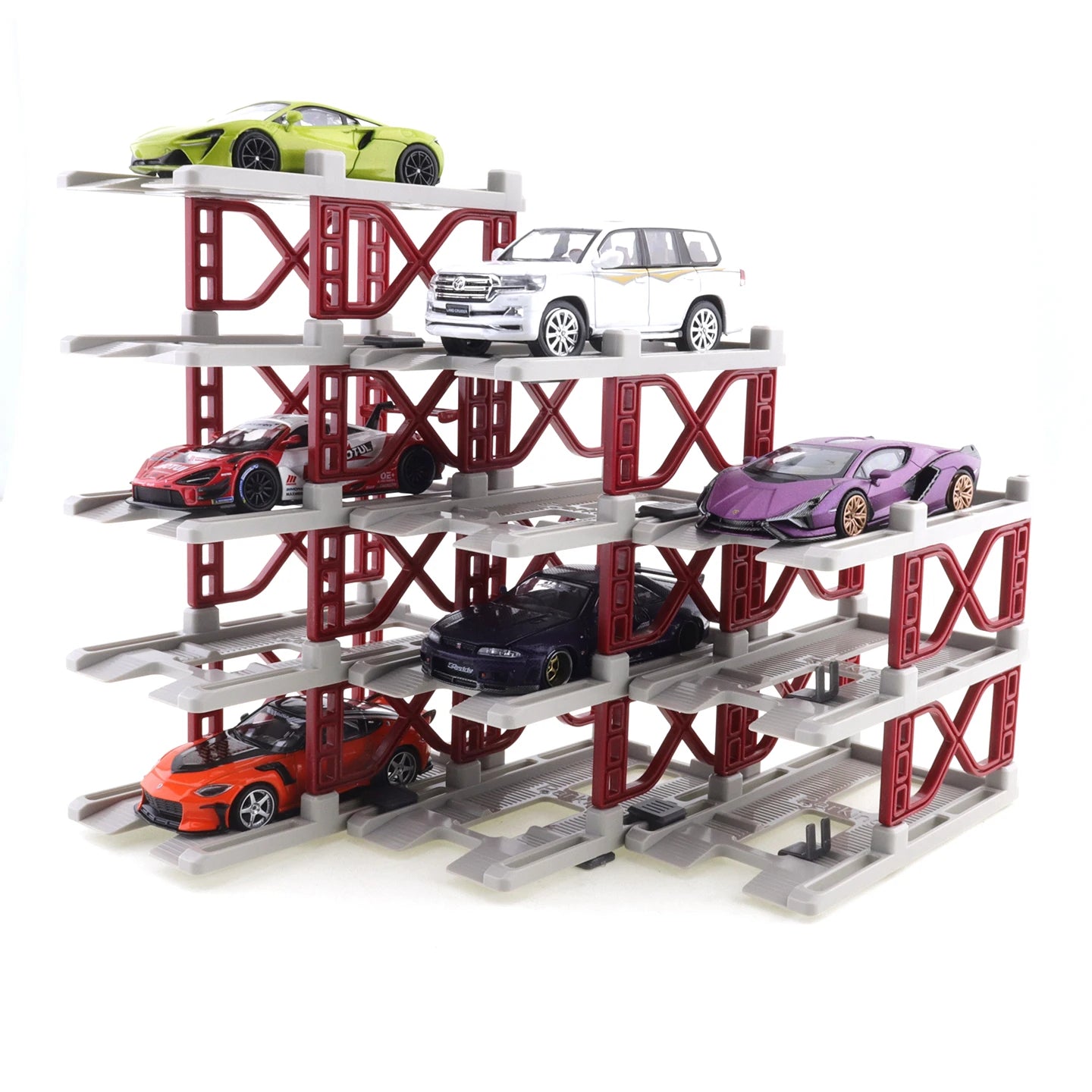 HJMX 1:64 Three-dimensional Assembly Parking Stand 12-layer Assembly Simple Parking Garage Building Model