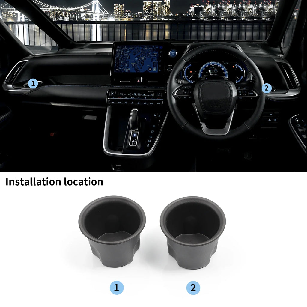 for Toyota Voxy 90 2022-2024 Car Cup Holder TPE Shock-Absorbing Water Cup Storage Tray Dashboard Drinks Holder Accessories 2pcs