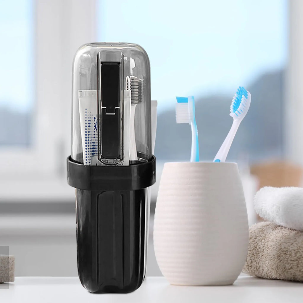 2Pcs Compact Toothbrush Case with Toothpaste Holder Lightweight Travel Toothbrush Storage Box for Family Outdoor Daily Use