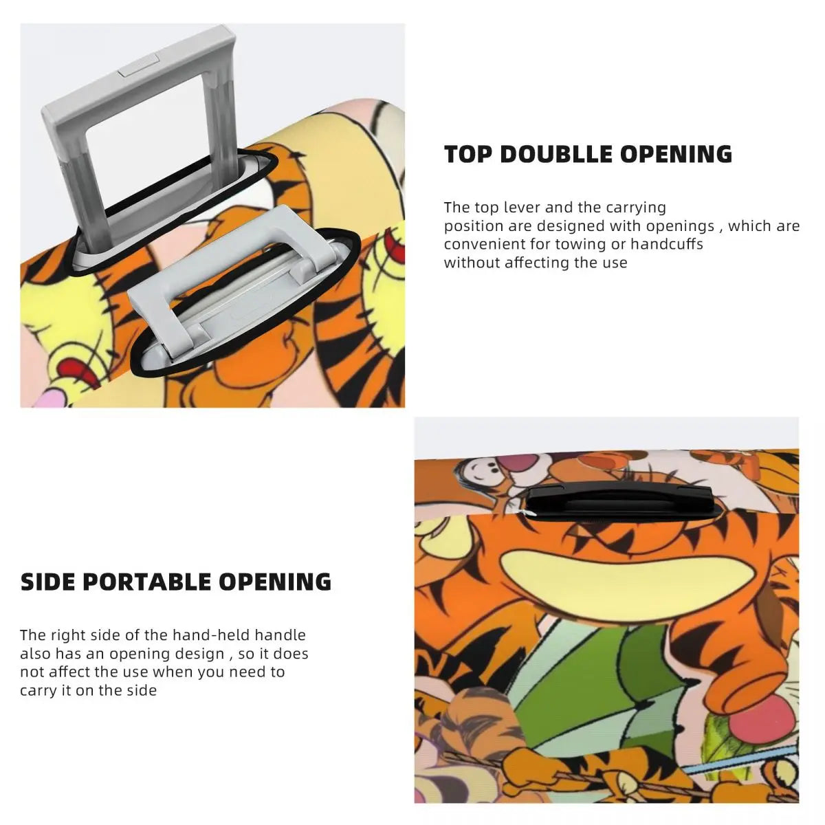 Custom My Friends Cartoon T-Tigger Pooh Luggage Cover Elastic Cartoon Travel Suitcase Protective Covers Suit For 18-32 inch