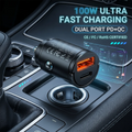 Stealth USB C Car Charger Dual Port PD QC 3.0 Fast Charging Adapter Flush Mount Metal Car Charger Plug For iPhone 17 16 Pro Max