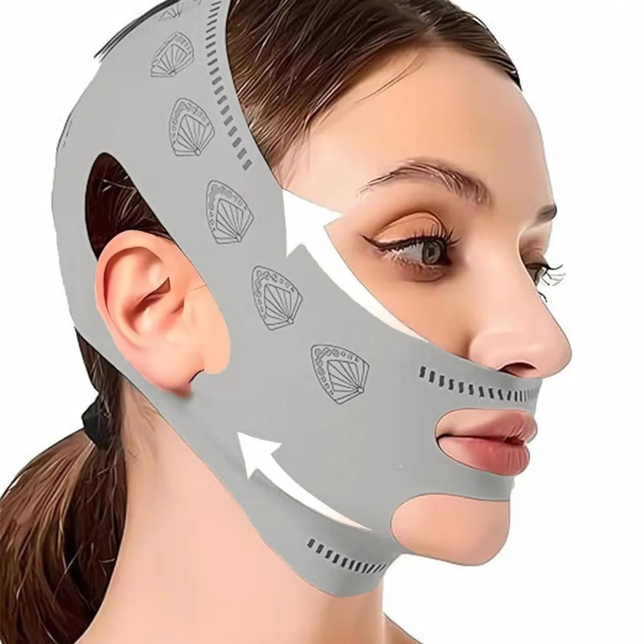 3-Piece Face Sculpting Mask&Face Massage Roller&Gua Sha Tool,Reusable AdjustableV-shaped Face Bandage,Portable Body Massage Tool