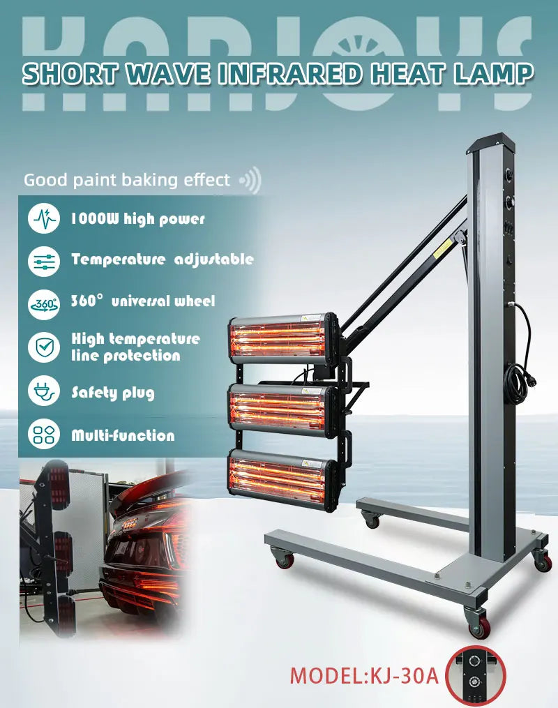 High Quality 3000w IR Shortwave Infrared Paint Curing Lamp For Car Painting Drying Heat Lamp