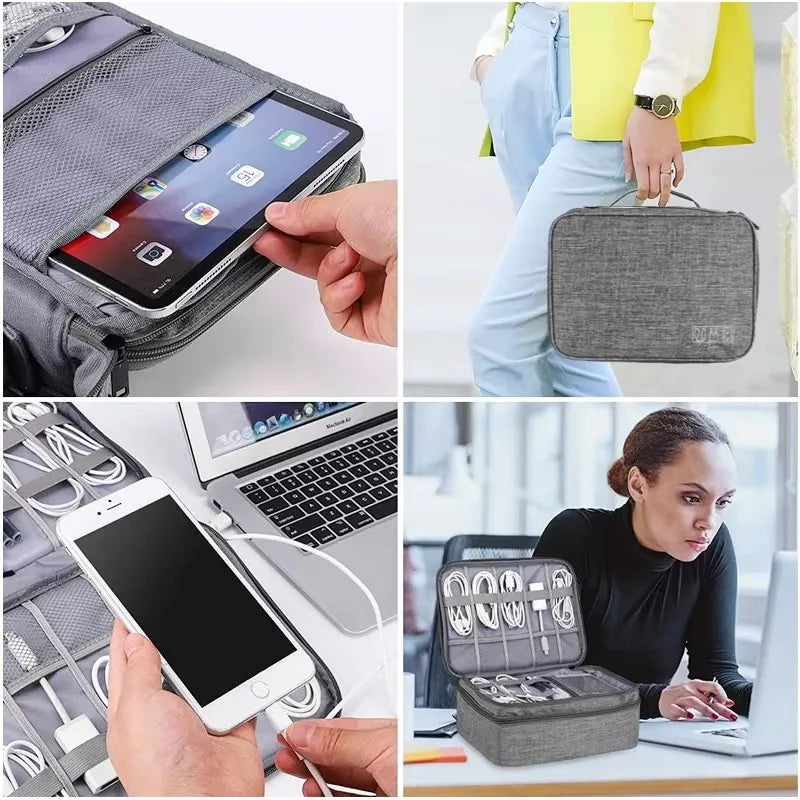 Electronics Organizer Bag Waterproof Carrying Pouch Travel Bag Universal Cable Organizer Electronics Storage Bag Accessories